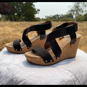 Lucky Brand cork wedge sandals size 8